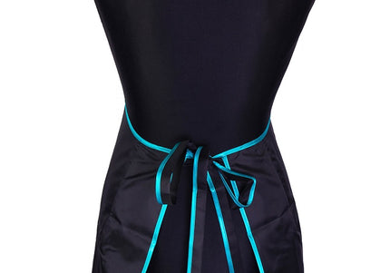 Waterproof Grooming Apron – Adjustable Fit with Pocket and Turquoise Trim, Durable Protection