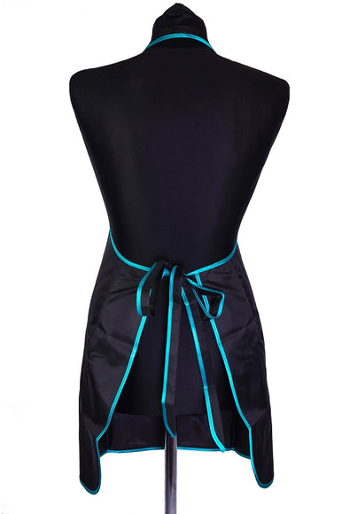 Waterproof Grooming Apron – Adjustable Fit with Pocket and Turquoise Trim, Durable Protection