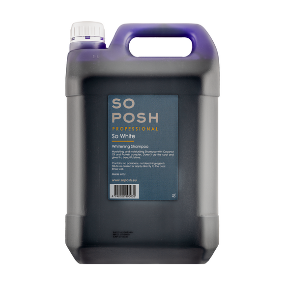So Posh So White Shampoo – Moisturizing Brightening Formula for White Coats, 5L
