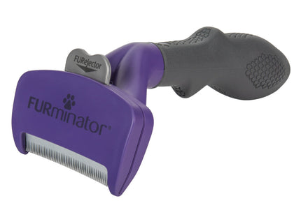 FURminator Long Hair Cat Deshedding Tool – Medium/Large, Stainless Steel Edge, Ergonomic Grip