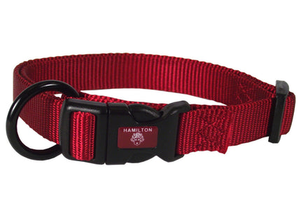 Hamilton Classic Adjustable Nylon Collar 16mm – Smooth Fit, Durable Black Design for Small and Medium Breeds