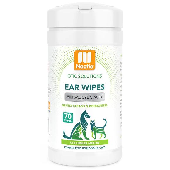 Nootie Ear Cleaning Wipes – Cucumber Melon Scented, Cleans and Deodorizes, 70 Pack
