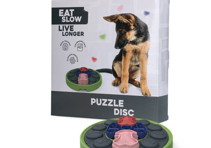 Eat Slow Live Longer Puzzle Disc – Interactive Slow-Feeding Toy, Durable Intelligence Design