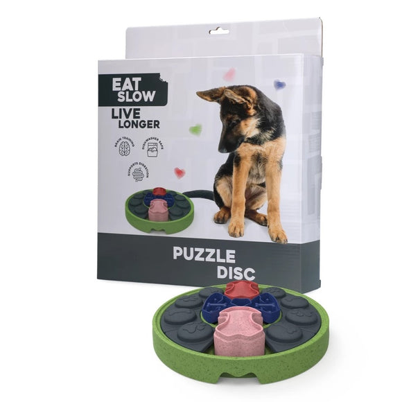 Eat Slow Live Longer Puzzle Disc – Interactive Slow-Feeding Toy, Durable Intelligence Design