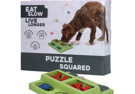 Eat Slow Live Longer Puzzle Squared – Interactive Angular Intelligence Toy, Durable Design