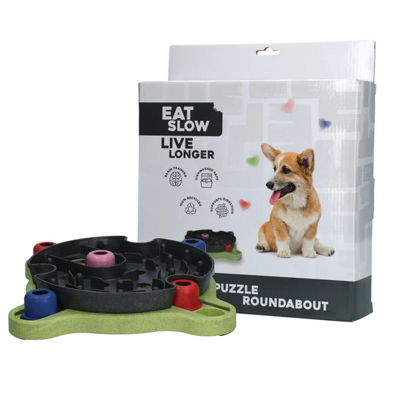 Eat Slow Live Longer Puzzle Roundabout – Interactive Carousel Toy, Durable Design, Mental Stimulation
