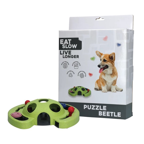 Eat Slow Live Longer Puzzle Beetle – Interactive Intelligence Toy, Durable Beetle Design
