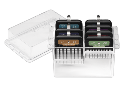 Andis Clip Comb Set – 7-Piece Plastic Snap-On Spacers with Storage Case