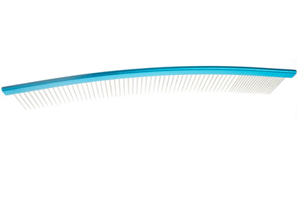 Miranda Belinda 25cm Curved Grooming Comb – Aluminum Handle, Mixed Tooth Spacing 80/20