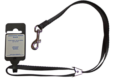Show Tech Nylon Grooming Leash – Black, 50cm Length, 9mm Width, Durable Design