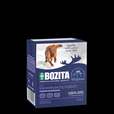 Bozita Wet Dog Food with Turkey – High-Protein Grain-Free Recipe, 370g Can