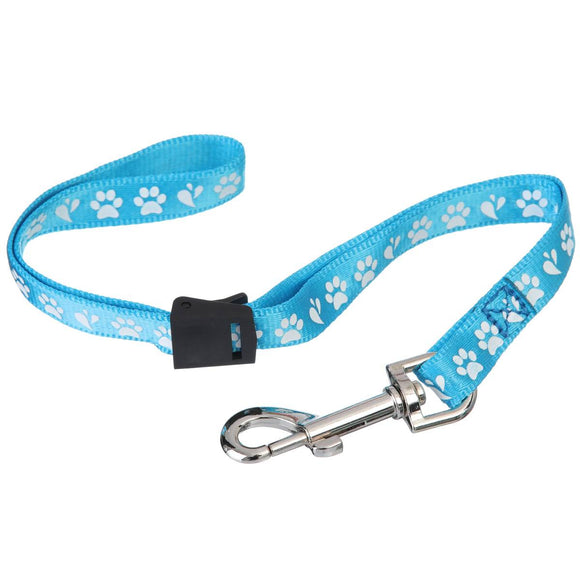 Groom Professional Amoz Pro Nylon Grooming Leash – Blue, 40cm, White Paw Print, 1.5cm Wide