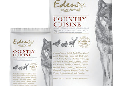 Eden Country Cuisine Dry Dog Food – Duck, Lamb, Rabbit, Venison Blend, Medium/Large Breed, 2kg