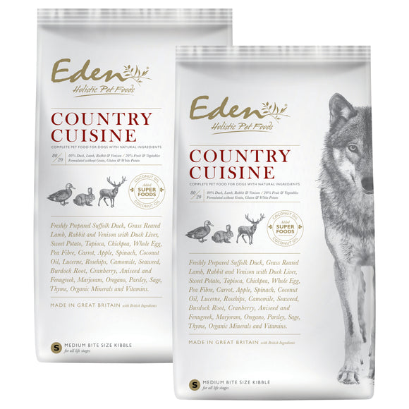 Eden Country Cuisine Small Breed Dog Food – Duck, Lamb, Rabbit, Venison, 2 x 6kg