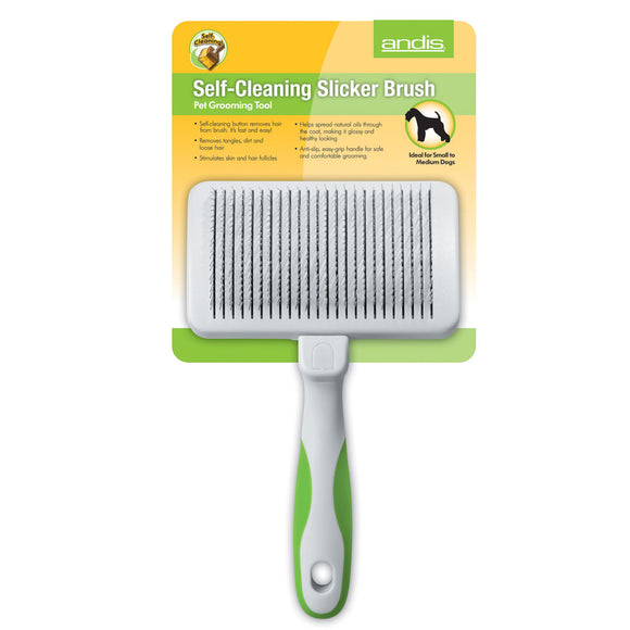 Andis Self-Cleaning Poodle Brush – Gentle Bristles, Easy Maintenance, Ergonomic Handle