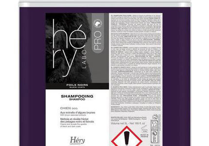 Hery Shampooing Poils Noirs – Color-Enhancing Black Coat Shampoo, 5L, Intensifies Dark Fur