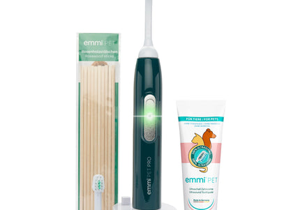 Emmi-Pet PRO Basic Silent Ultrasonic Dog Toothbrush Set with Two Tips