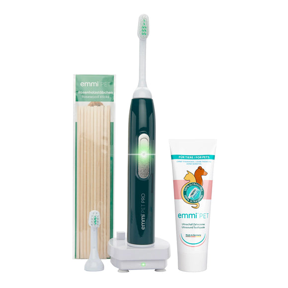 Emmi-Pet PRO Basic Silent Ultrasonic Dog Toothbrush Set with Two Tips