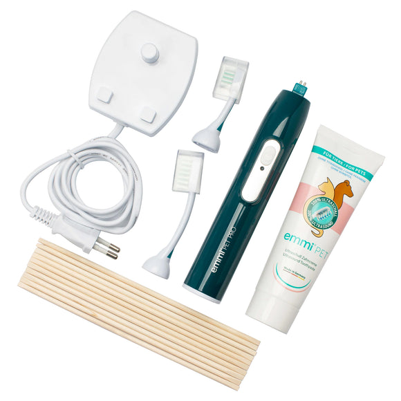 Emmi-Pet PRO Basic Silent Ultrasonic Dog Toothbrush Set with Two Tips