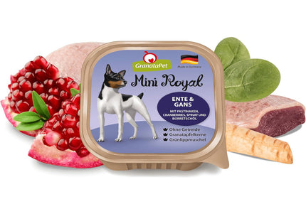 GranataPet Mini Royal Duck & Goose Wet Food – Grain-Free Recipe, Small Breed Portions, 11x150g