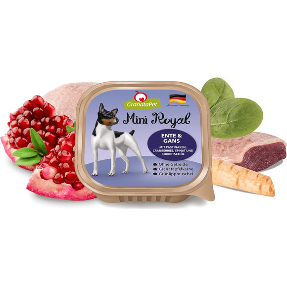 GranataPet Mini Royal Duck & Goose Wet Food – Grain-Free Recipe, Small Breed Portions, 11x150g