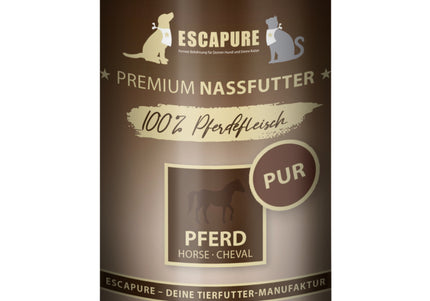 Escapure Pferd Pur Wet Food – 100% Horse Meat, Single Protein, 400g Can