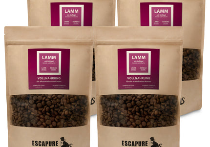 Escapure Trockenfutter Lamb and Poultry – Complete Dry Cat Food, 4 x 600g, Premium Protein Blend