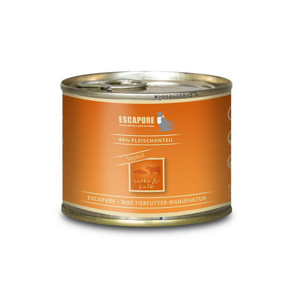 Escapure Topferl Lachs mit Kalb Wet Cat Food – Grain-Free Salmon and Veal Goulash, 200g