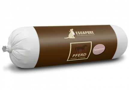 Escapure Pferd Wurst Wet Dog Food – Horse Meat Bar, 400g, Protein-Rich Recipe