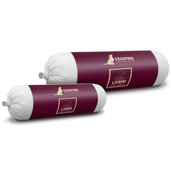 Escapure Lamm Wurst Wet Dog Food – Tender Lamb Meat Bars, 12 x 400g Cans