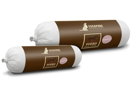 Escapure Pferd Wurst Wet Dog Food – Horse Meat Bars, 6 x 400g, Protein-Rich Recipe