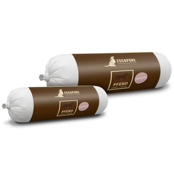 Escapure Pferd Wurst Wet Dog Food – Horse Meat Bars, 6 x 800g, Protein-Rich Recipe