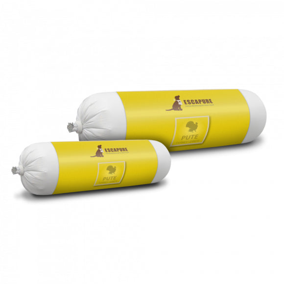 Escapure Pute Wurst Wet Dog Food – Turkey Meat Bar, 6 x 400g Cans, High Protein