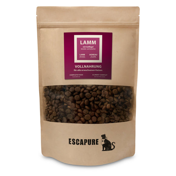 Escapure Trockenfutter Lamb with Poultry – Complete Dry Cat Food, 600g, Protein-Rich Formula