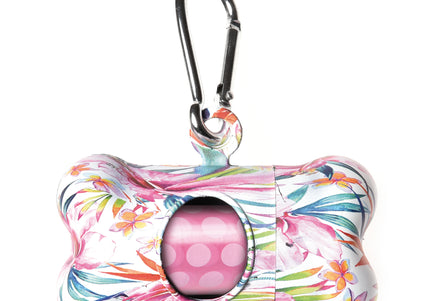 Record Floral Poop Bag Dispenser – Plastic Container with Bags, Stylish Design