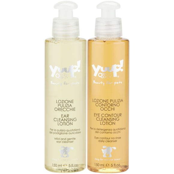 Yuup! Home Eye Contour and Ear Cleaning Kit – Gentle Dual-Action Lotions, 150ml Each