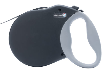 Alcott Duncun Expedition Retractable Leash 7.5m – Long Black Tape, Smooth Control, S/M Size