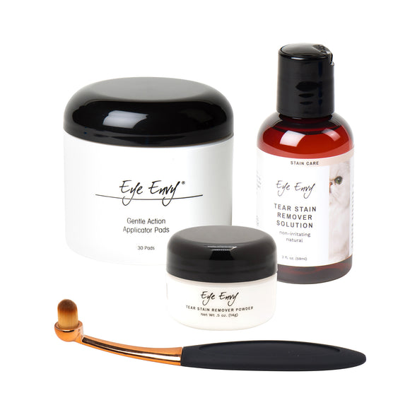 Eye Envy Cat Tear Stain Remover Starter Kit – Small Brush, Complete Cosmetic Set