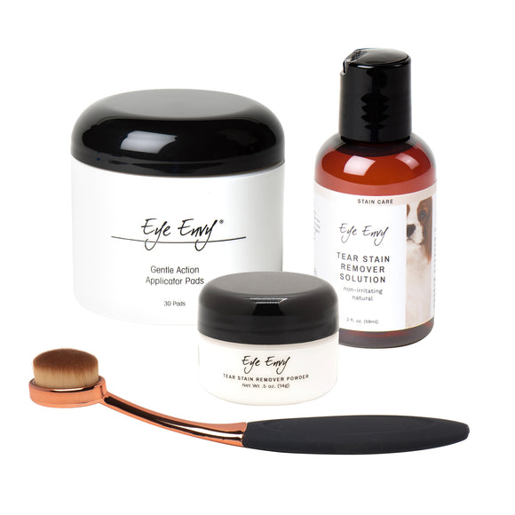 Eye Envy Starter Kit Large Brush – Complete Tear Stain Removal Set with Soft Applicator