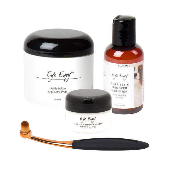 Eye Envy Starter Kit Small Brush – Complete Tear Stain Removal Set with Gentle Applicator