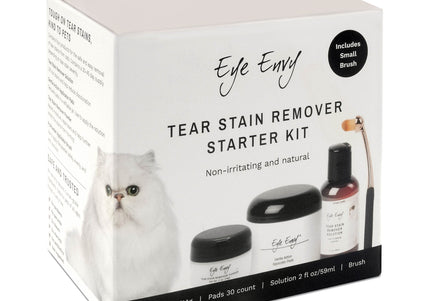 Eye Envy Cat Tear Stain Remover Starter Kit – Small Brush, Complete Cosmetic Set