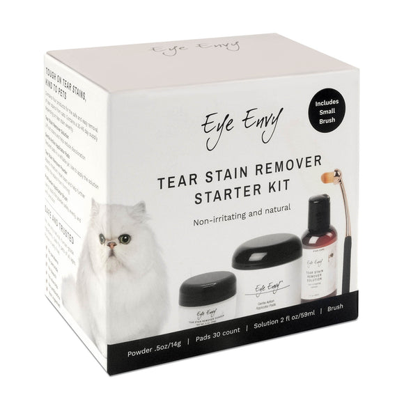 Eye Envy Cat Tear Stain Remover Starter Kit – Small Brush, Complete Cosmetic Set