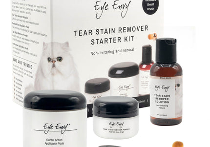 Eye Envy Cat Tear Stain Remover Starter Kit – Small Brush, Complete Cosmetic Set