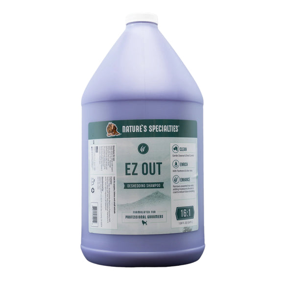 Nature's Specialties EZ Out Deshedding Shampoo Concentrate 1:16 – 3.8L, Fast-Acting Formula