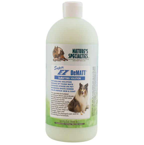Nature's Specialties EZ DeMATT Detangling Conditioner and Undercoat Remover, 1:12 Concentrate, 591ml