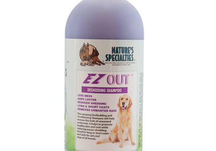Nature's Specialties EZ Out Deshedding Shampoo 946ml – Concentrated Formula, Reduces Shedding