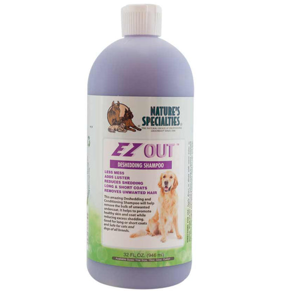 Nature's Specialties EZ Out Deshedding Shampoo 946ml – Concentrated Formula, Reduces Shedding