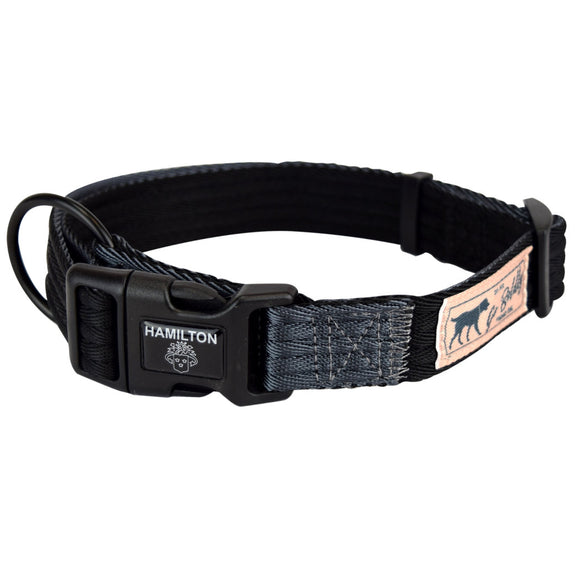 Hamilton Go Boldly Adjustable Collar Size L – Durable Nylon, Brown, Secure Fit for Medium and Large Dogs