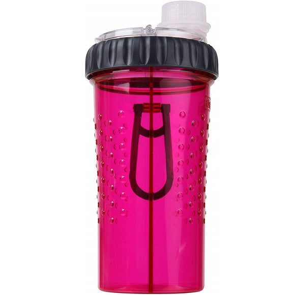 Dexas Snack-Duo Bottle – Dual-Chamber Food and Water Container, Pink, Leakproof Design