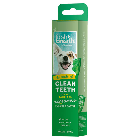 Tropiclean Fresh Breath Clean Teeth Gel – Oral Hygiene Formula, 59ml, Fast-Acting Minty Freshness